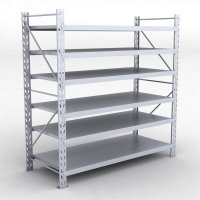 Lagerhyllor 1 fack med 6 metallhyllor