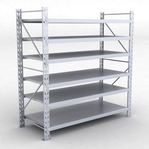 Lagerhyllor 1 fack med 6 metallhyllor