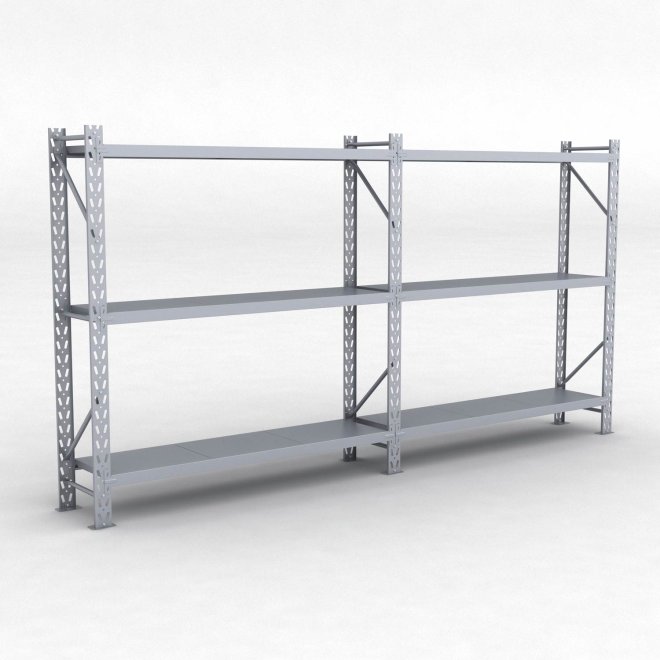 Lagerreol 2 fag med 3 hylder