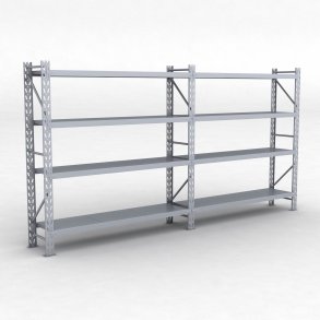 Lagerreol 2 fag med 4 hylder