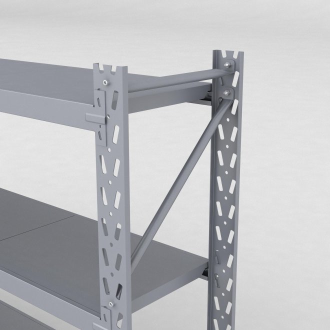 Lagerreol 2 fag med 4 hylder