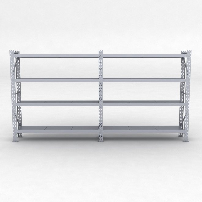 Lagerreol 2 fag med 4 hylder