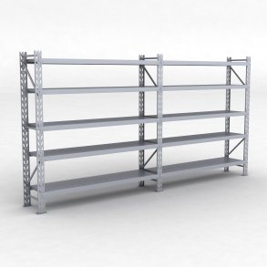 Lagerreol 2 fag med 5 hylder