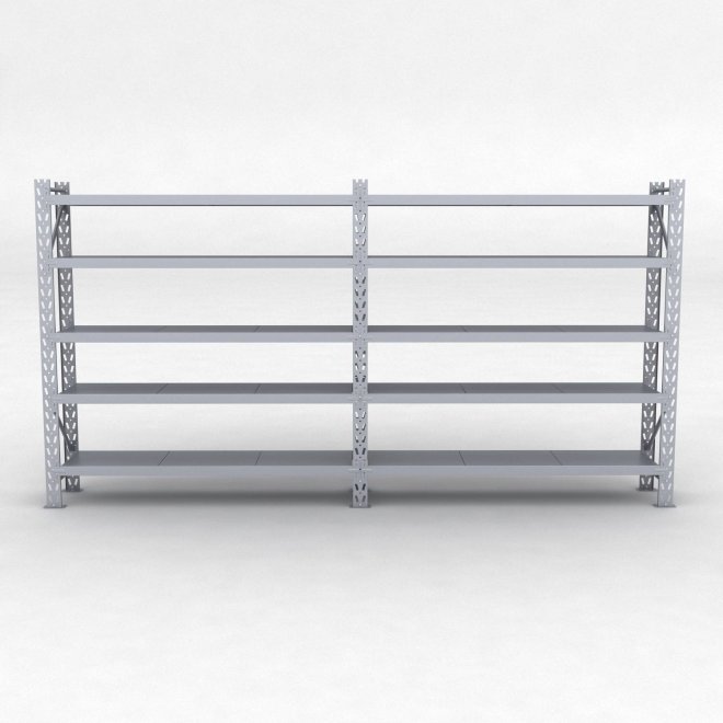 Lagerreol 2 fag med 5 hylder