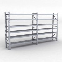 Lagerreol 2 fag med 6 hylder