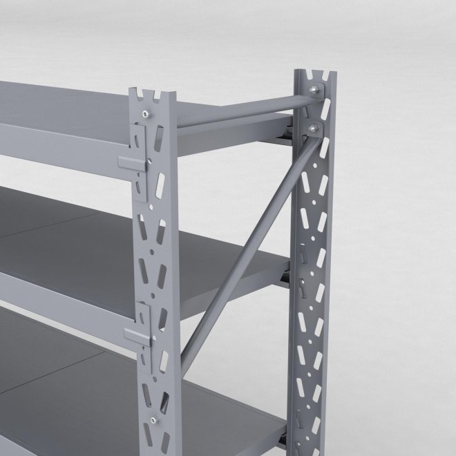 Lagerreol 2 fag med 6 hylder