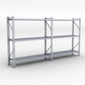 Lagerreol 2 fag med 3 hylder