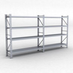 Lagerreol 2 fag med 4 hylder