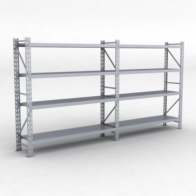 Lagerreol 2 fag med 4 hylder