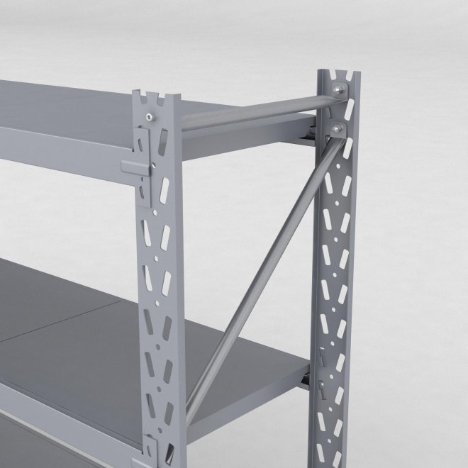 Lagerreol 2 fag med 4 hylder