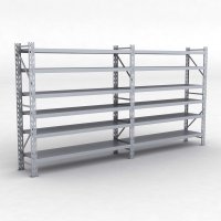 Lagerreol 2 fag med 6 hylder