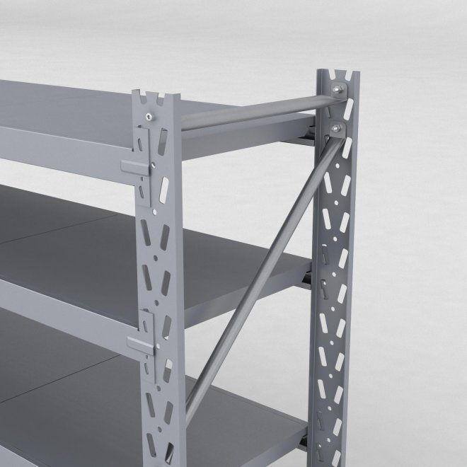 Lagerreol 2 fag med 6 hylder