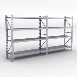 Lagerreol 2 fag med 4 hylder