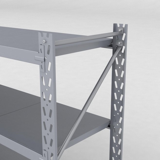 Lagerreol 2 fag med 4 hylder