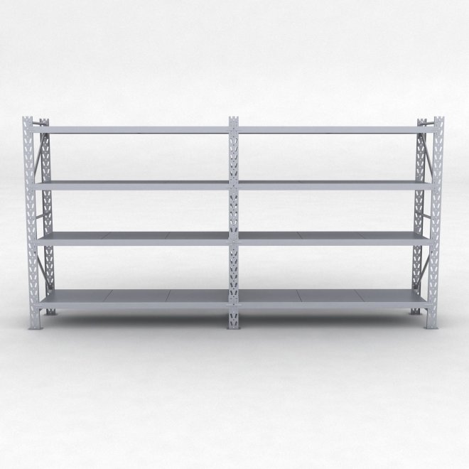 Lagerreol 2 fag med 4 hylder