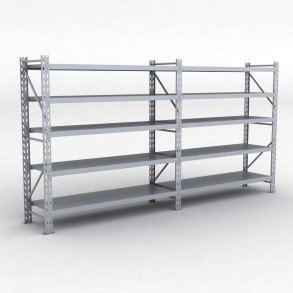 Lagerreol 2 fag med 5 hylder