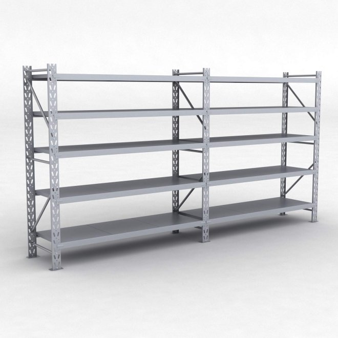 Lagerreol 2 fag med 5 hylder