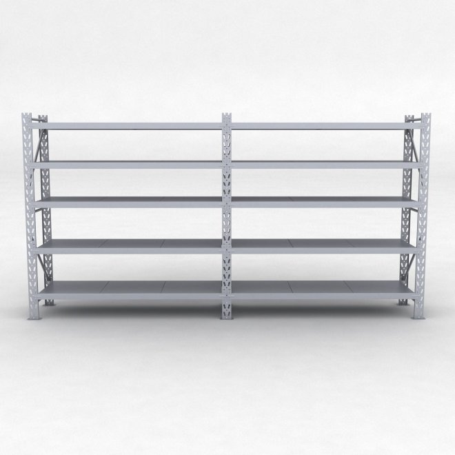 Lagerreol 2 fag med 5 hylder