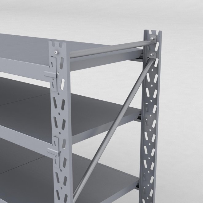 Lagerreol 2 fag med 6 hylder