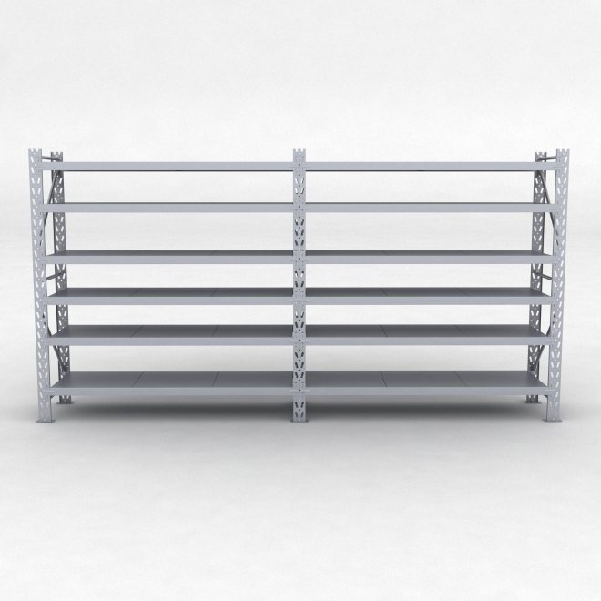 Lagerreol 2 fag med 6 hylder