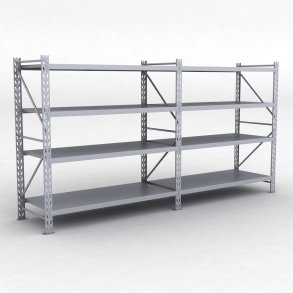 Lagerreol 2 fag med 4 hylder