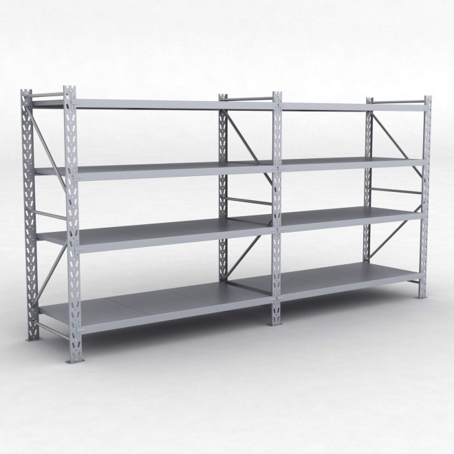 Lagerreol 2 fag med 4 hylder