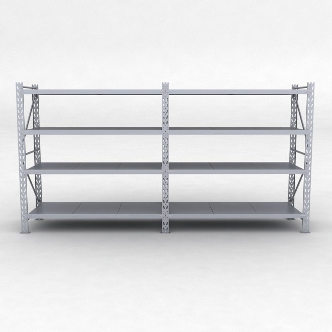 Lagerreol 2 fag med 4 hylder