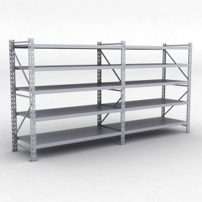 Lagerreol 2 fag med 5 hylder