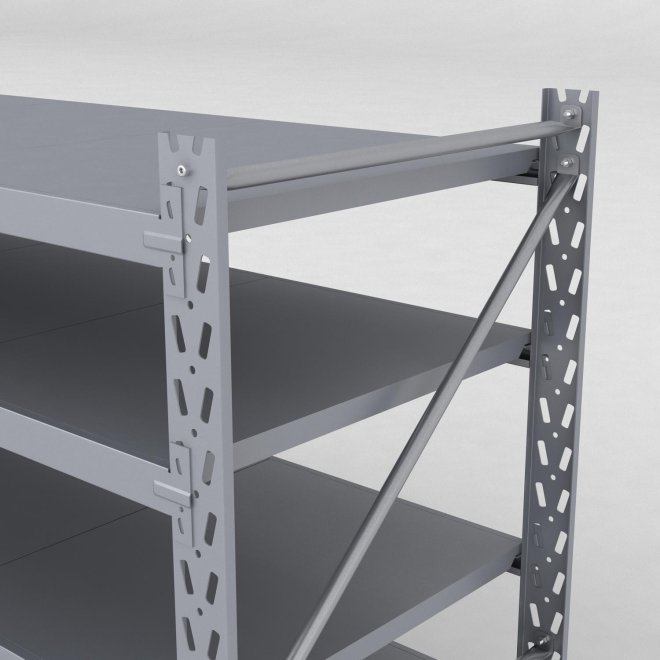 Lagerreol 2 fag med 6 hylder