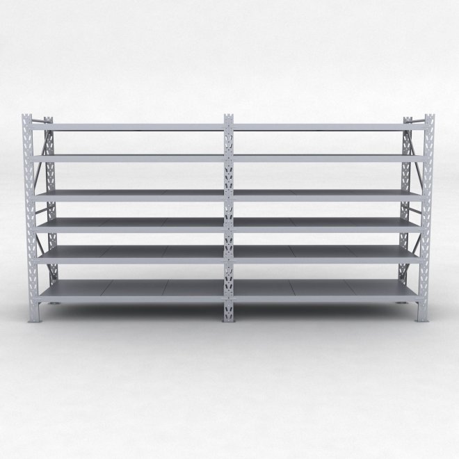 Lagerreol 2 fag med 6 hylder