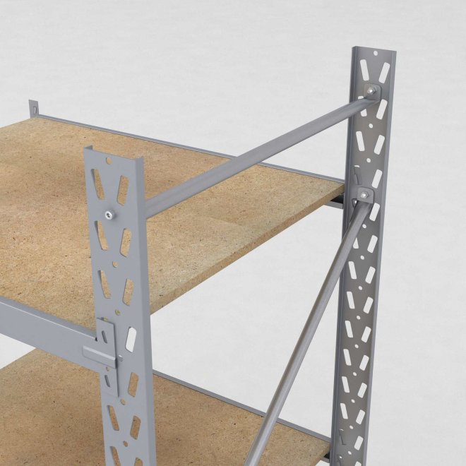 Lagerhylla H: 250 D: 80 cm 4 hyllplan