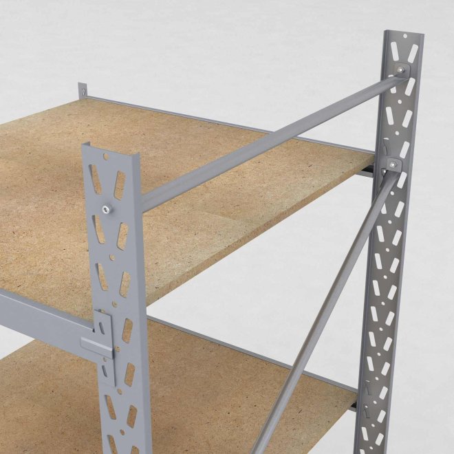 Lagerhylla H: 250 D: 100 cm 4 hyllplan