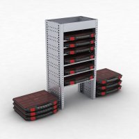 Bilreol med 6 kufferter og dyb bakke