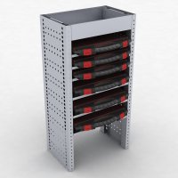 Bilreol med 6 kufferter og dyb bakke