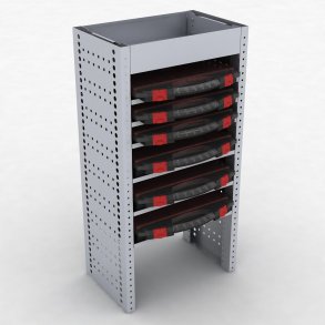 Bilreol med 6 kufferter og dyb bakke