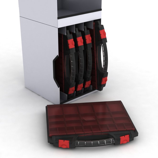 Kufferttrn, enkelt under-rum med topbakke