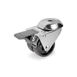 (Restverkufe) Doppel Transportrollen mit Bremse Grau