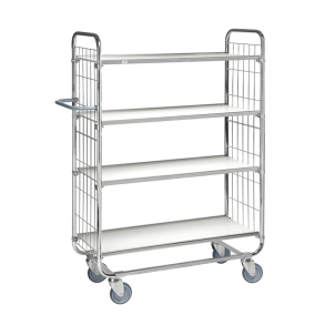 Etagenwagen aus Metall mit Seitengitter und 4 Fachb�den