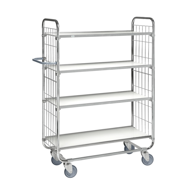 Etagenwagen aus Metall mit Seitengitter und 4 Fachb�den