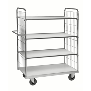 Etagenwagen aus Metall mit Seitengitter und 4 Fachb�den