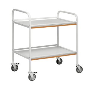 Servierwagen in Wei� mit 2 Ablagen