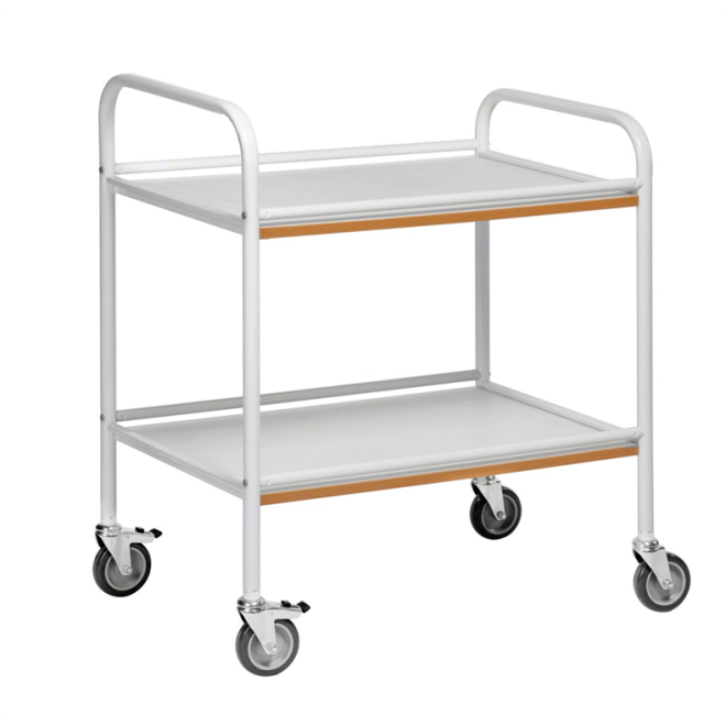 Servierwagen in Wei� mit 2 Ablagen