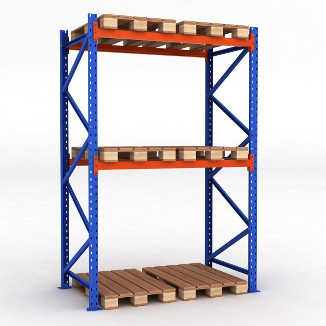Palettenregal 1 Feld mit 2 Trageebenen