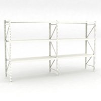 Lagerhylla dubbelfack med 3 hyllor