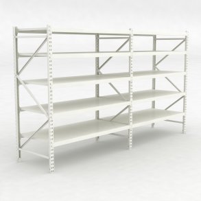 Lagerhylla dubbelfack med 5 hyllor