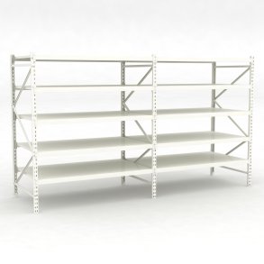 Lagerhylla dubbelfack med 5 hyllor