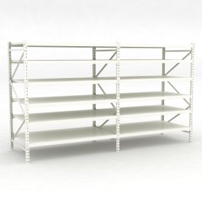 Lagerhylla dubbelfack med 6 hyllor