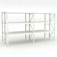 Lagerhylla dubbelfack med 3 hyllor