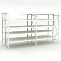 Lagerhylla dubbelfack med 5 hyllor