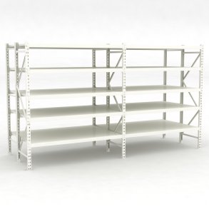 Lagerhylla dubbelfack med 5 hyllor